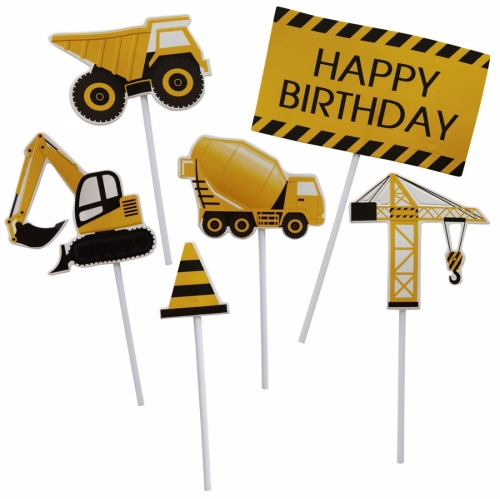 Little Builder Cake Toppers 6 pcs